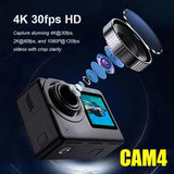 NNEOBA 4K Sports Action Camera Active HDR Video Black