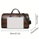 NNEOBA Retro Crocodile-Texture Travel Bag Brown