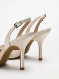 Women's Satin Slingback Heeled Sandals