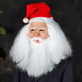 Bearded Santa Claus Latex Mask with Glasses 40×30 cm