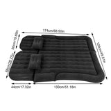 NNEOBA 2-in-1 Car Inflatable Mattress Soft PVC Flocking Travel Bed with Pump Black