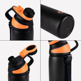 NNEOBA 1000ml Stainless Steel Thermo Bottle Black