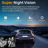 NNEOBA 1080P WiFi Dual Lens Dash Cam Front Rear Car DVR Black