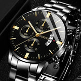 NNEOBA Men's Stainless Steel Quartz Calendar Watch