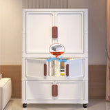 NNEOBA 60cm Foldable Plastic Storage Cabinet with 2 Small Compartments