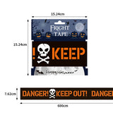 Halloween Warning Line Decoration Tape – Danger Warning Signs for Windows, Walls & Haunted House Party Décor