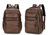 NNEOBA PU Leather Laptop Backpack Dark Brown
