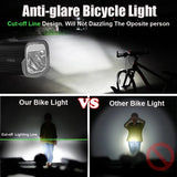 NNEOBA USB Rechargeable Bicycle Light Set Black