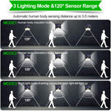 NNEOBA 4 Pcs 3Mode Waterproof 230 LED Solar Motion Sensor Lights