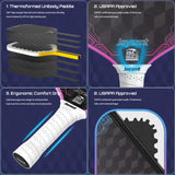 18K Raw Carbon Fiber Thermoformed Pickleball Paddle – 14mm Foam Core