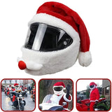 Santa Claus Plush Motorcycle Helmet Cover Red Christmas Decor