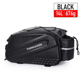 NNEOBA 14L Bicycle Hard Shell Hunch Waterproof PU Bike Tail Bag Black