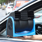 NNEOBA 12V Adjustable Car Air Conditioning Fan Dual Speed Silent Cooling Fan Blue