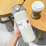 NNEOBA 1000ml Thermo Bottle with Straw White