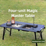NNEOBA Folding Camping Table Adjustable IGT-Compatible Black