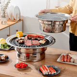 NNEOBA 13-Inch Round Charcoal Grill Portable Tabletop BBQ Smoker Silver