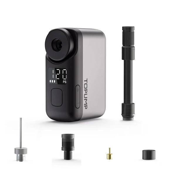 NNEOBA Mini Cordless Electric Bike Pump 120PSI with Screen Fast Charging Grey