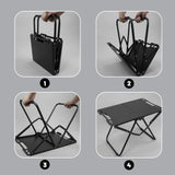 NNEOBA Portable Folding Camping Table Iron Table Black