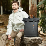 NNEOBA Ravel Expandable Laptop Backpack Waterproof Black