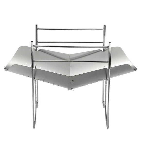 NNEOBA Portable Stainless Steel Folding BBQ Grill Stove Silver
