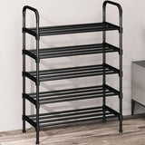 NNEOBA Simple Shoe Rack – Space-Saving Black Shoe Shelf(5Layers)