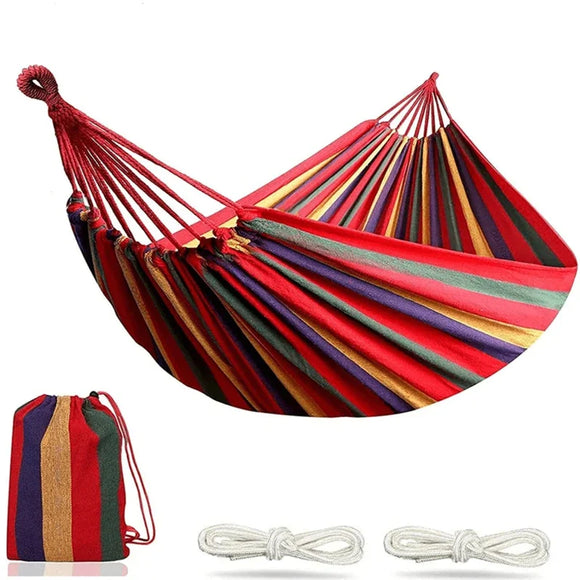 NNEOBA Single Wide Canvas Hammock Portable Outdoor Swing
