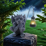 NNEOBA Solar Gargoyle Statue Outdoor Garden Decor Figurine