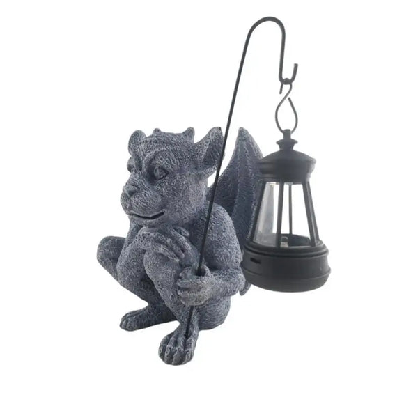 NNEOBA Solar Gargoyle Statue Outdoor Garden Decor Figurine