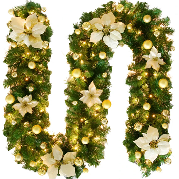 NNEOBA Christmas Wreath Rattan Garland for Door and Window