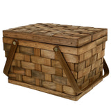 NNEOBA Wooden Woven Large Capacity Picnic Storage Basket