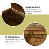 NNEOBA Wooden Woven Large Capacity Picnic Storage Basket