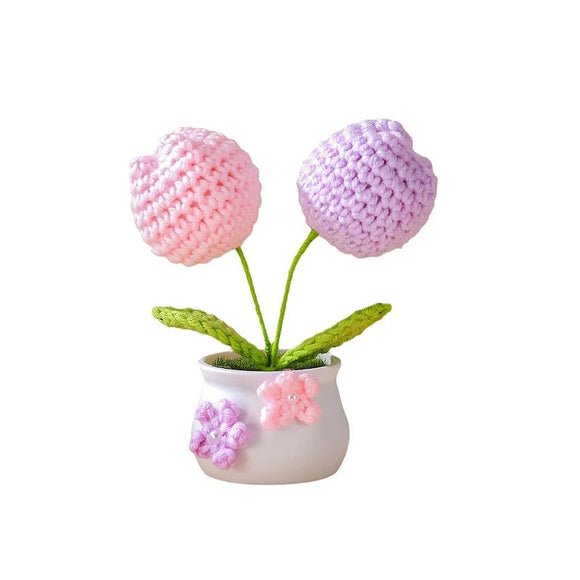NNEOBA Crochet Flower Potted Handcrafted Gift