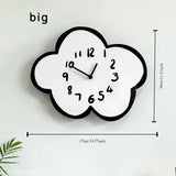 NNEOBA Swaying Cloud Cartoon Mute Wall Clock White