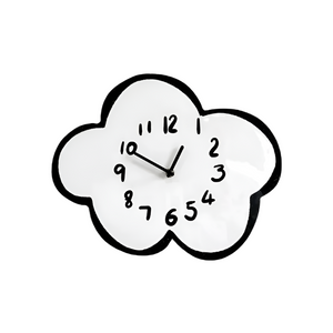 NNEOBA Swaying Cloud Cartoon Mute Wall Clock White