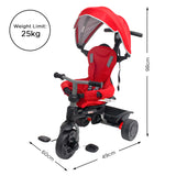 NNEDPE Explorer 3-Stage Kids Trike with Canopy - Red