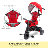 NNEDPE Explorer 3-Stage Kids Trike with Canopy - Red