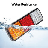 NNEDSZ Pair 75 LED Tail Lights Stop Reverse Indicator 12V Ute Trailer Caravan Truck Boat