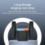 NNEOBA Portable Bluetooth Karaoke Speaker System with Microphones