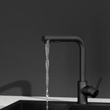 NNEDSZ Kitchen Mixer Tap Pull Out Rectangle 2 Mode Sink Basin Faucet Swivel WELS Black