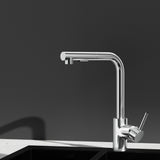 NNEDSZ Kitchen Mixer Tap Pull Out Rectangle 2 Mode Sink Basin Faucet Swivel WELS Chrome