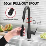 NNEDSZ Kitchen Mixer Tap Pull Out Round 2 Mode Sink Basin Faucet Swivel WELS Black