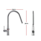 NNEDSZ Kitchen Mixer Tap Pull Out Round 2 Mode Sink Basin Faucet Swivel WELS Chrome