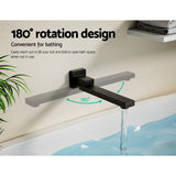 NNEDSZ Bathroom Mixer Spout Wall Bath Tap Square Swivel Bathtub Black