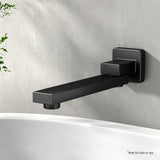 NNEDSZ Bathroom Mixer Spout Wall Bath Tap Square Swivel Bathtub Black