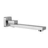 NNEDSZ Bathroom Mixer Spout Wall Bath Tap Square Swivel Bathtub Chrome