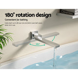 NNEDSZ Bathroom Mixer Spout Wall Bath Tap Square Swivel Bathtub Chrome