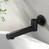 NNEDSZ Bathroom Mixer Spout Wall Bath Tap Round Swivel Bathtub Black