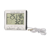 Digital Thermometer Hygrometer With External Sensor - White-1915197745048719361
