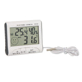 Digital Thermometer Hygrometer With External Sensor - White-1915197745048719362
