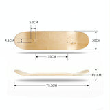 8-Layer Maple Double Raised Roughcast Skateboard With Four Wheels-1915196820867387395
